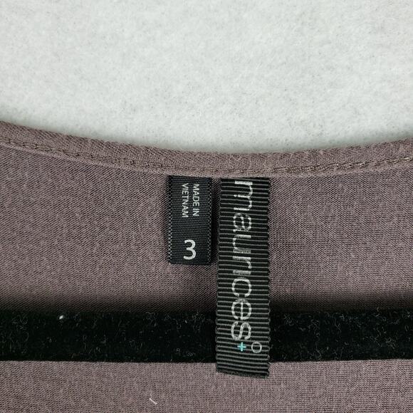 Maurices Plus Women's 3X Beaded Rhinestone Neck Dressy Tank Top Brown Lace Trim - Picture 4 of 8